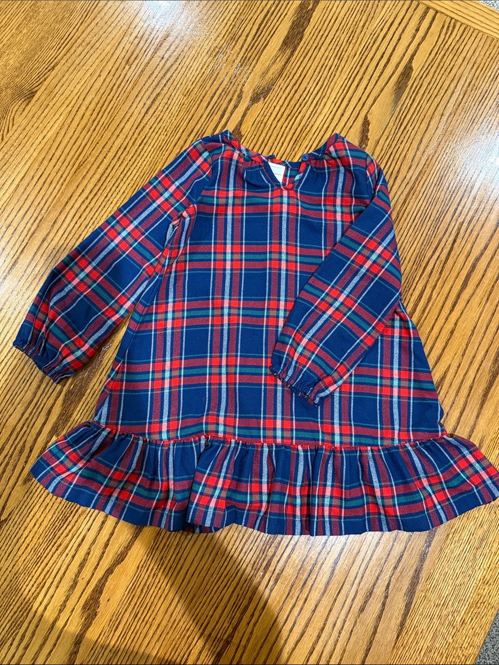 Hanna Andersson Red and Blue Plaid Ruffle-Hem Dress